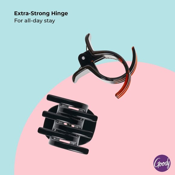 Versatile Medium Claw Clips - Black & Brown Duo for All Hair Types, 2 Count - Picture 3 of 4